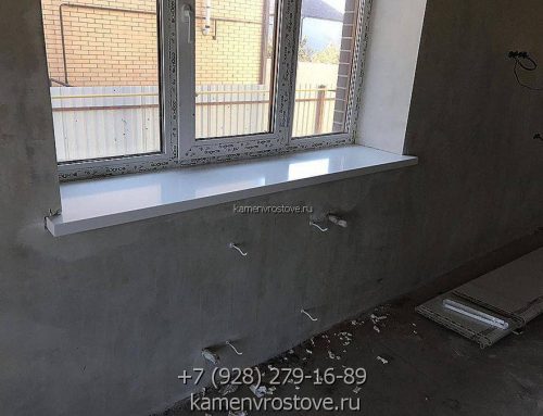 Белый подоконник на заказ из искусственного камня