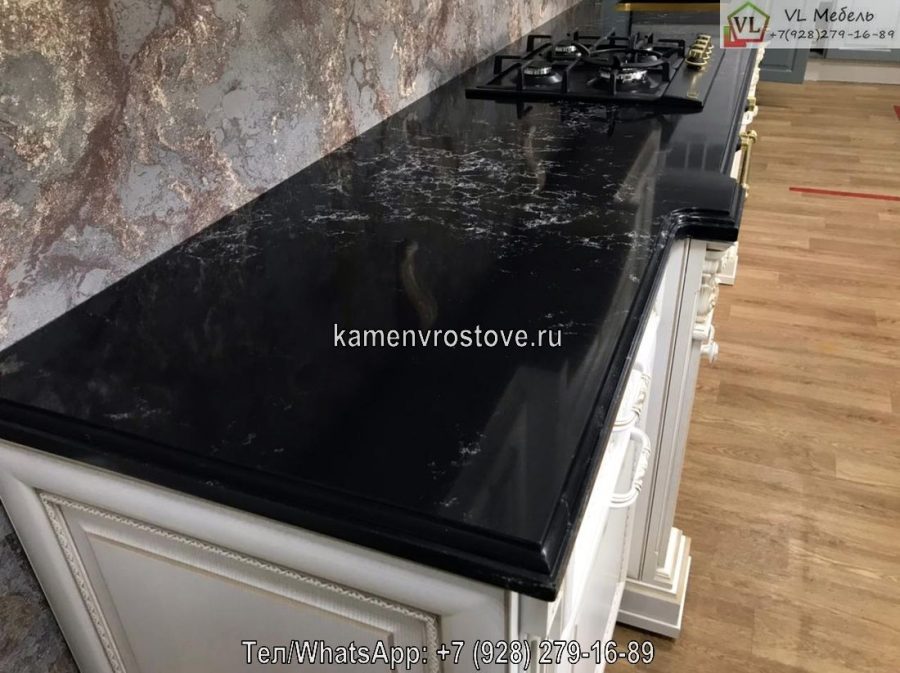 Черные столешницы из искусственного камня