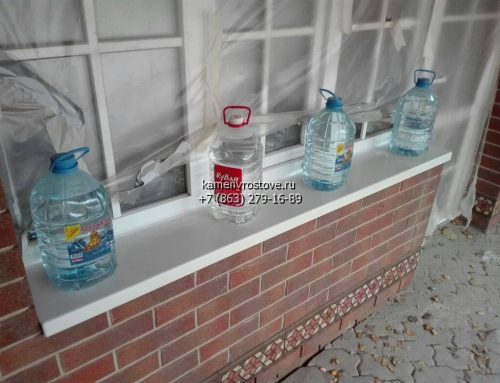 Подоконник из акрилового камня белый на заказ
