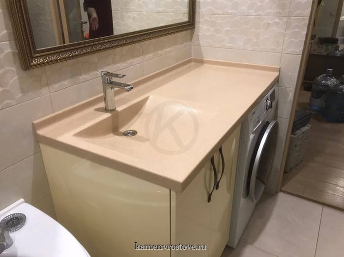 Столешница из акрила с литой раковиной для ванной